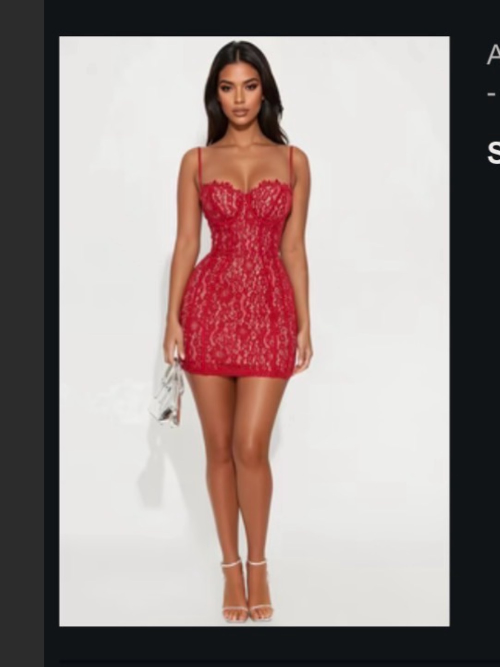 Fashion Nova Red Lace Mini Dress